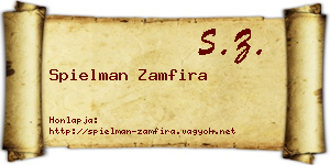 Spielman Zamfira névjegykártya
